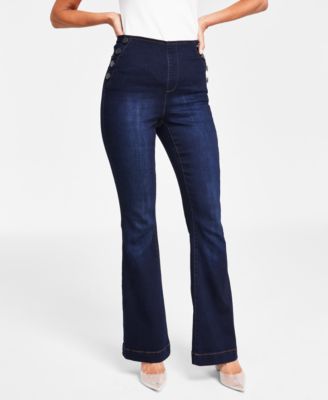 I.N.C. International Concepts - Women's Sailor High-Rise Pull-On Flare-Leg Jeans, Created for Macy's