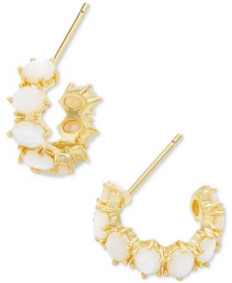 Kendra Scott - Rhodium-Plated Small Cubic Zirconia Huggie Hoop Earrings, 0.53"
