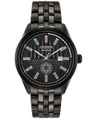 Citizen - Men's Star Wars Darth Vader Black-Tone Stainless Steel Bracelet Watch 41mm Gift Set