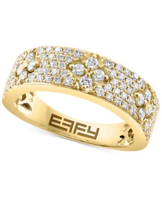 EFFY Collection - Diamond Floral Pav&eacute; Band (3/4 ct. t.w.) in 14k Gold