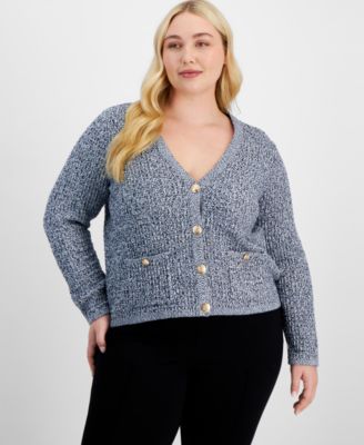 On 34th - Plus Size Cotton Button-Front Cardigan