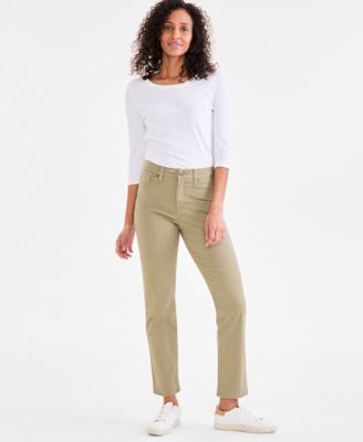 Style & Co - Women's Straight-Leg High Rise Twill Pants