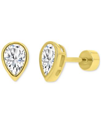 Macy's - Cubic Zirconia Pear-Shape Stud Earrings (1-1/2 ct. t.w.) in 14k Gold-Plated Sterling Silver