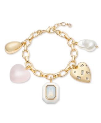 On 34th - Gold-Tone Mixed Stone Charm Necklace, 20" + 2" extender