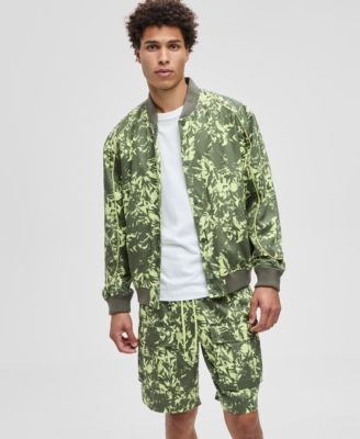 Mode of One - Men's Abstracted Floral Regular-Fit Printed Bomber Jacket