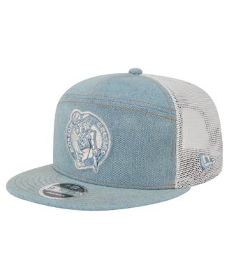 New Era - Men's&nbsp;Boston Celtics Adventure Denim Split Panel 9FIFTY Snapback Trucker Hat