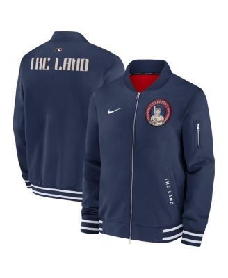 Nike - Men's Navy Cleveland Guardians Authentic Collection City Connect Full-Zip Bomber Jacket