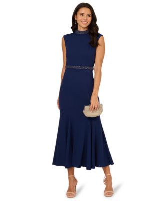 Adrianna Papell - Women's Mock-Neck Knit Mermaid Dress