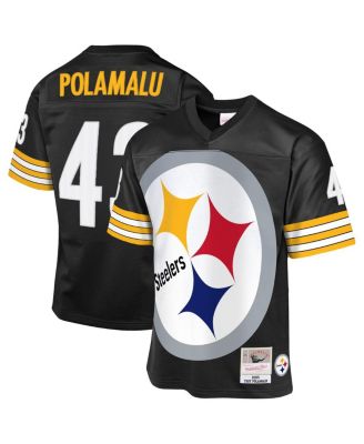 Mitchell & Ness - Big Boys and Girls Troy Polamalu Black Pittsburgh Steelers 2005 Throwback Fashion Jersey