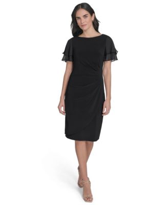Jessica Howard - Petite Flutter-Sleeve Sheath Dress