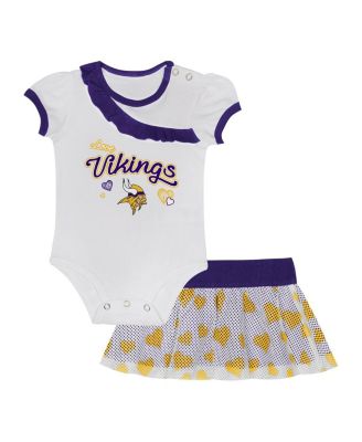 Outerstuff - Baby Boys and Girls 2-Piece Minnesota Vikings Love My Team Bodysuit and Skirt Set