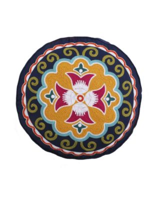 Levtex - Pembroke Fringe Embroidered Decorative Pillow, 12" x 24"