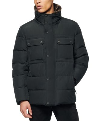 Marc New York - Men's Godwin Quilted Trucker Jacket with Removable Faux-Fur Trim