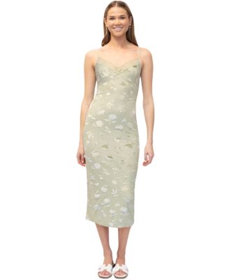 Dylan Ryan - Women's Velvet Burnout Sleeveless Slip Dress