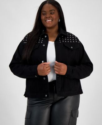 Madden Girl - Trendy Plus Size Studded Denim Jacket