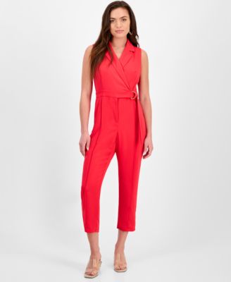 I.N.C. International Concepts - Petite Sleeveless Notch-Lapel Jumpsuit