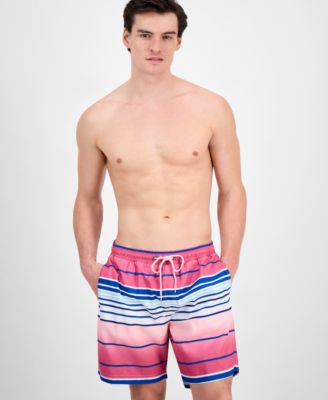 Club Room - Men's Melee Stripe 7" Swim Trunks