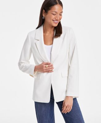 On 34th - Women's Pinstripe Boyfriend Blazer