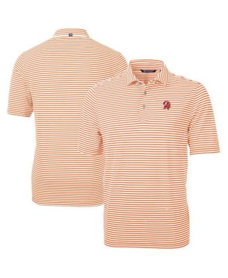 Cutter & Buck - Men's Cutter Buck Orange Tampa Bay Buccaneers Virtue Eco Pique Stripe Polo