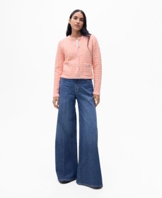 MANGO - Women's Jewel Buttons Tweed Effect Jacket