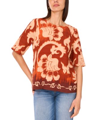Sam & Jess - Women's Paisley-Print Button-Back Shirt