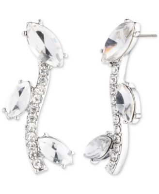 Givenchy - Silver Tone Viney Crystal Crawler Earrings