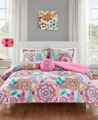 Intelligent Design - Mi Zone Camille 4-Pc Full/Queen Floral Comforter Set