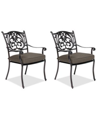Agio - Set of 2 Chateau Aluminum Outdoor Dining Chairs with Outdoor Cushion, Created for Macy's
