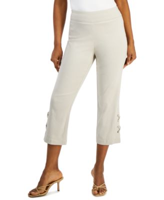 JM Collection - Petite Side-Lace-Up Capri Pants