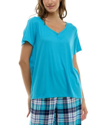 Roudelain - Women's Short-Sleeve Ribbed Henley Sleep Top