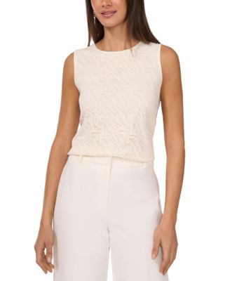 Vince Camuto - Women's Round-Neck Sleeveless Lace Top