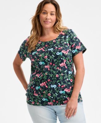 Style & Co - Plus Size Alice Floral Scoop-Neck T-Shirt