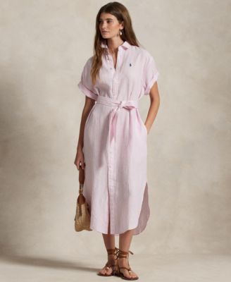 Polo Ralph Lauren - Women's Striped Linen Short-Sleeve Shirtdress