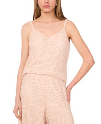 Sam & Jess - Women's Sleeveless V-Neck Lace-Mesh Top