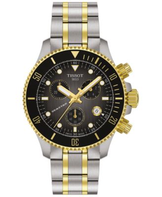 Tissot - Men's Swiss Chronograph Seastar 1000 Two-Tone Stainless Steel Bracelet Watch 38mm