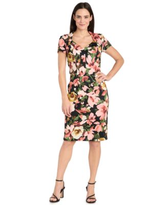 R & M Richards - Women's Floral-Print Short-Sleeve Dress