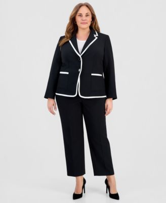 Kasper - Plus Size Stretch Crepe Two-Button Blazer