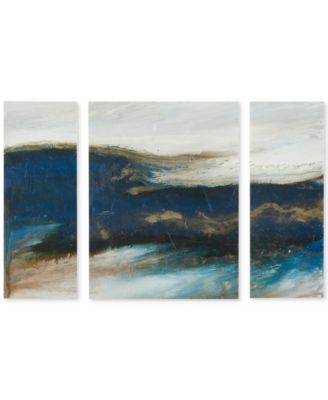 INK+IVY - Rolling Waves 3-Pc. Gel-Coated Canvas Print Set
