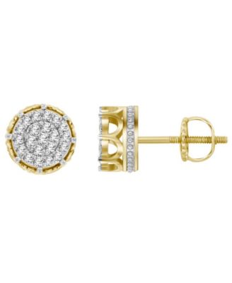 Macy's - Men's Diamond (1/4 ct.t.w.) Earring Set in 10k Yellow Gold