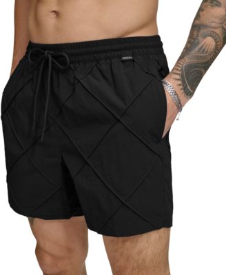DKNY - Men's Diamond Pintuck Performance 5" Volley Shorts