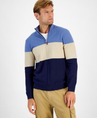Club Room - Men's Tri-Block Full-Zip Sweater