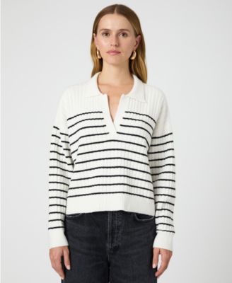 French Connection - Women's Vhari Striped Collared Long Sleeve Sweater