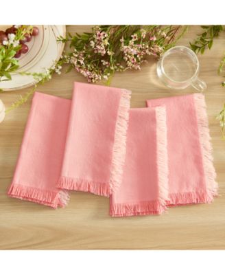 Elrene - Chambray Solid Color Fabric Napkin, Set of 4