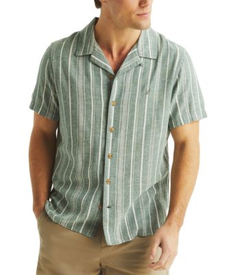 Nautica - Men's Classic-Fit Stripe Camp Shirt