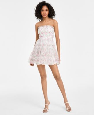 SENI & CADE - Women's Floral Print Strapless Fit & Flare Dress