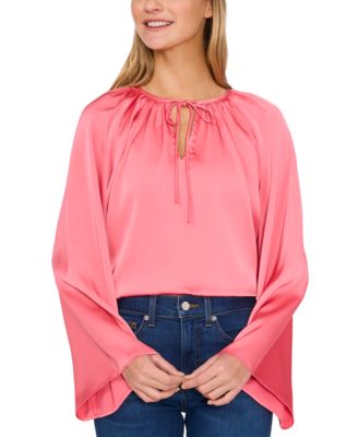 CeCe - Women's Raglan-Sleeve Tie Round-Neck Top