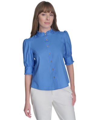 Tommy Hilfiger - Women's Cotton Puff-Sleeve Blouse