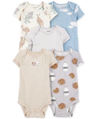 Carter's - Baby Boys 5-Pk. Cotton Short-Sleeve Milk & Cookies Bodysuits