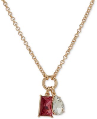 Clueless - Gold-Tone Mixed Stone 16" Pendant Necklace