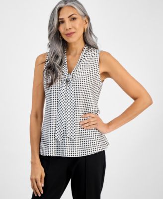 Kasper - Women's Tie-Neck Sleeveless Top